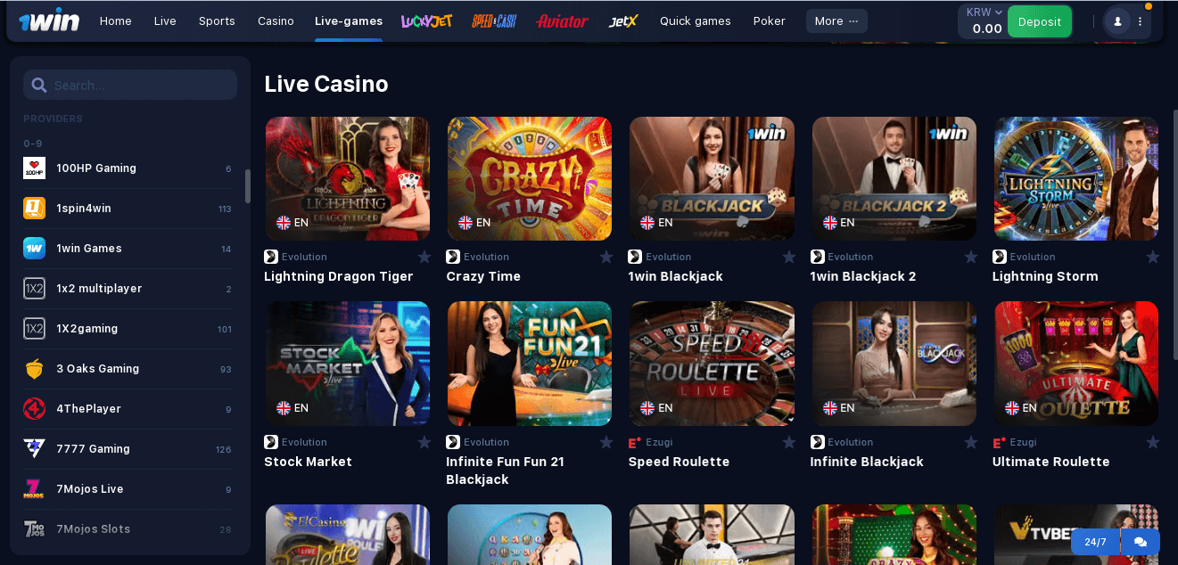 1win Live Casino